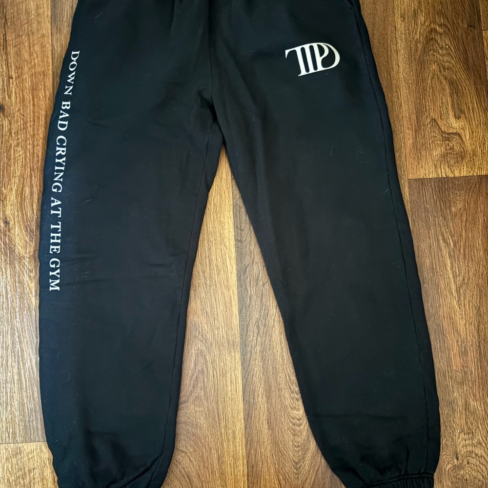 Taylor Swift Black Joggers with White Text